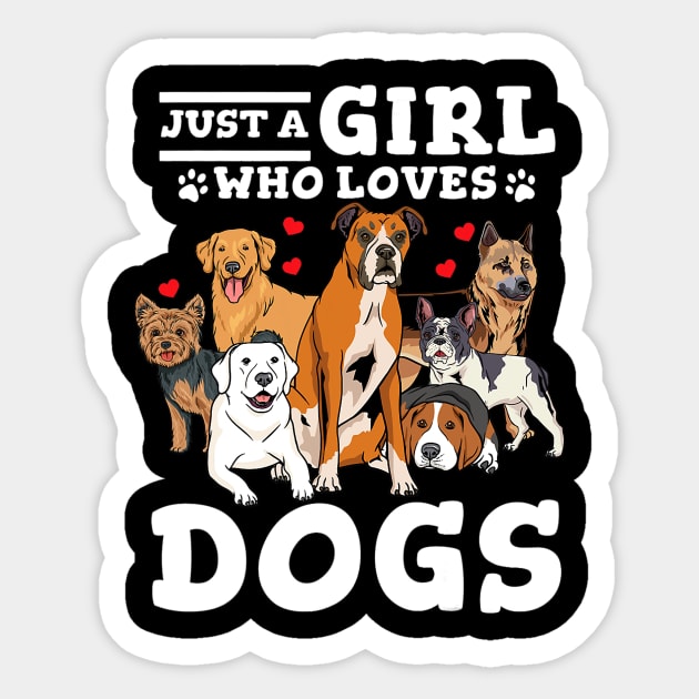 Boxer Dog Just a Girl Who Loves Dogs Sticker by tabbythesing960